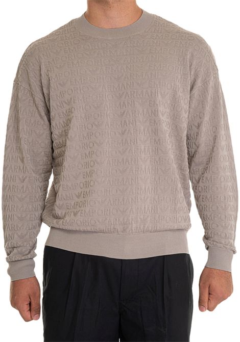Maglione in cotone jacquard lettering all over EMPORIO ARMANI | Maglie | 3D1MXX 1MQGZ0650